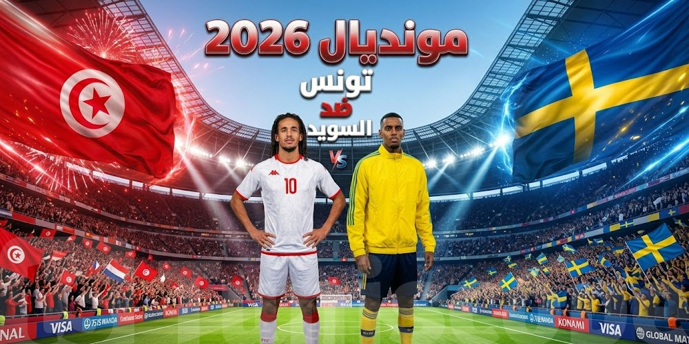 شوف القناوات الناقلة لماتش تونس ضد السويد فجر الاثنين 