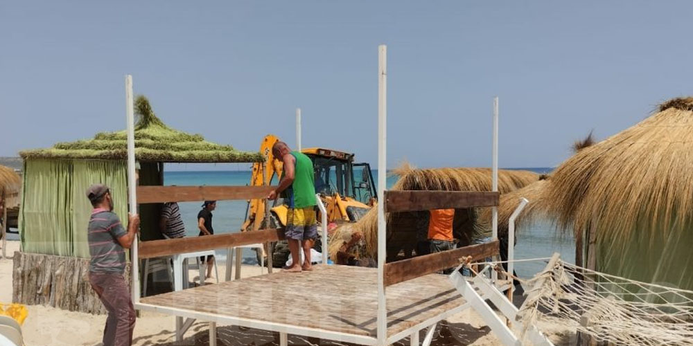 La campagne de démolition des constructions sur les plages de Bizerte se poursuit