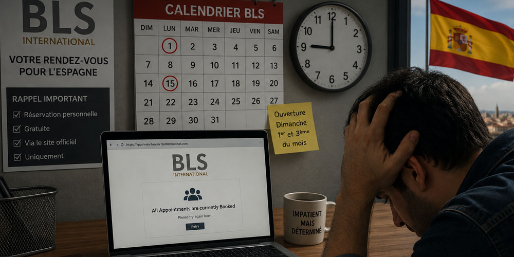 فيزا إسبانيا في تونس: كل ما يجب معرفته عن أزمة مواعيد BLS وكيفية الحجز