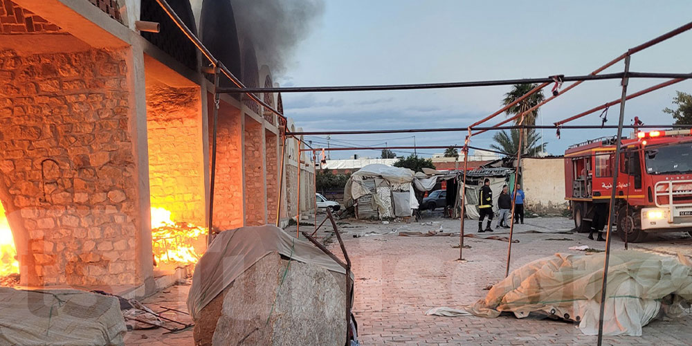 سيدي بوزيد: نشوب حريق في سوق الملابس المستعملة 