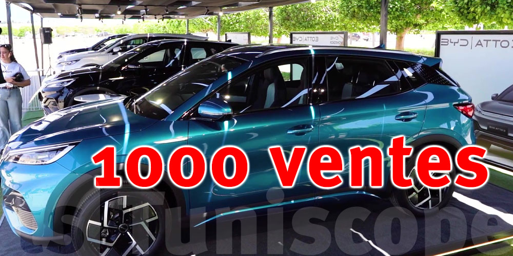 BYD en Tunisie a vendu 1000 voitures électriques, grâce à leur économie, leur confort de conduite et leur efficacité