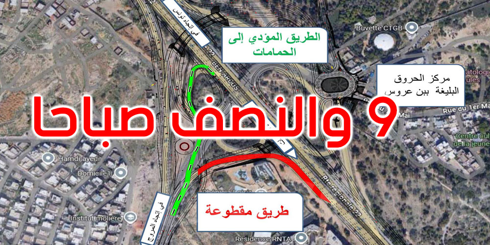   تحويل جزئي لحركة المرور ببن عروس بداية من صباح اليوم… ووزارة التجهيز توضّح