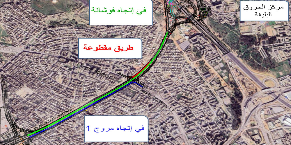 تحويل جزئي لحركة المرور على مستوى مفترق المروج 1 و2
