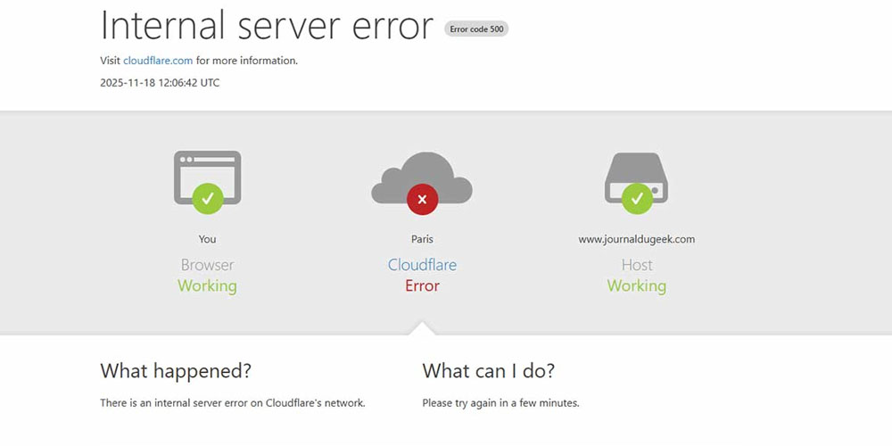 Alerte Technique : Cloudflare frappé par un ''pic de trafic inhabituel''