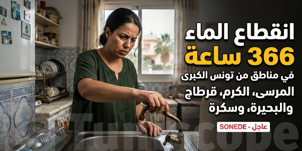 عاجل: انقطاع الماء 36 ساعة في مناطق من تونس الكبرى.. التفاصيل