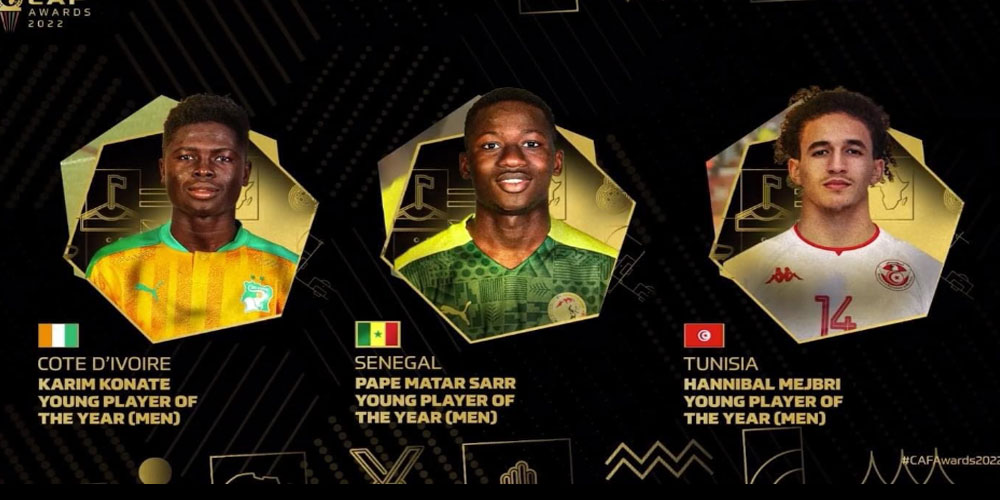 جائزة أفضل لاعب شاب في إفريقيا: حنبعل المجبري في القائمة النهائية لأفضل 3 لاعبين 