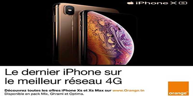 L’iPhone XS  disponible à partir du 23 Novembre  chez Orange Tunisie