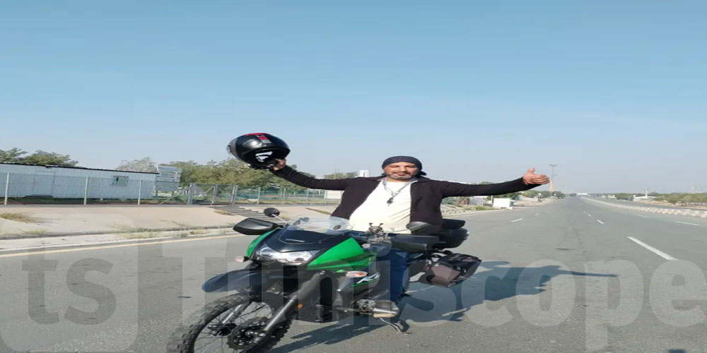 طريف: أردني يقطع 3000 كلم لأداء العمرة بدراجته النارية