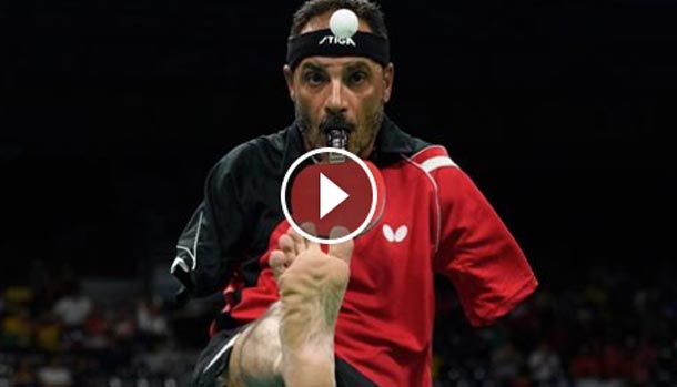 VIDÉO - Jeux paralympiques Rio 2016 : cet athlète joue au ping-pong avec  les dents