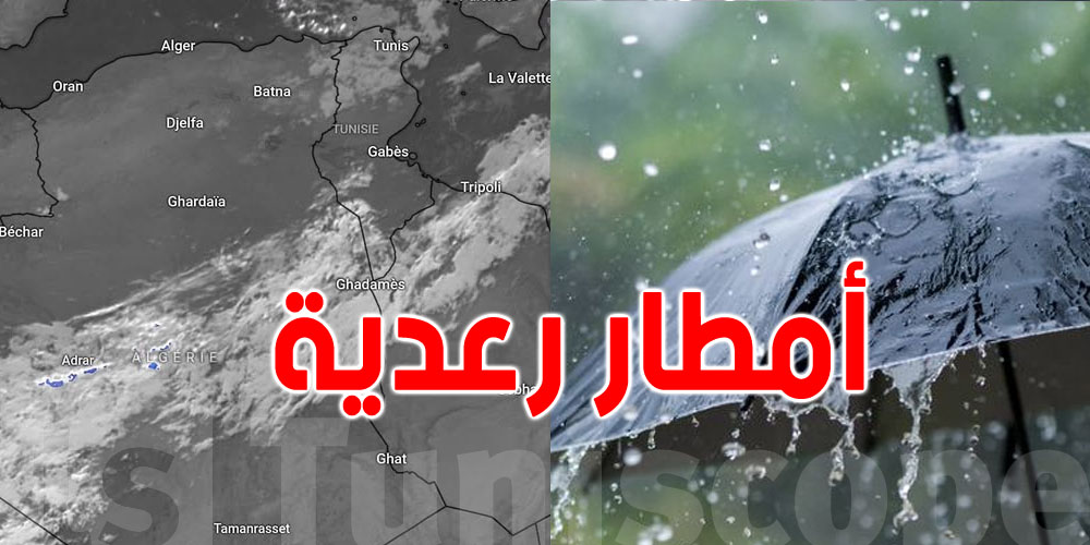 تحذير: أمطار رعدية غزيرة وجريان أودية في جنوب تونس وغرب ليبيا