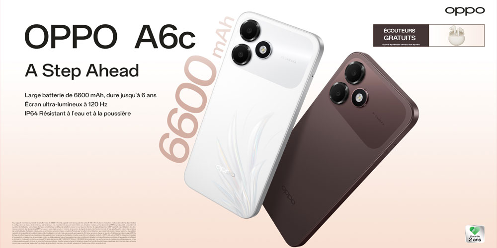 OPPO lance l'A6c en Tunisie : la nouvelle référence du segment d'entrée de gamme en matière de durabilité et de fluidité
