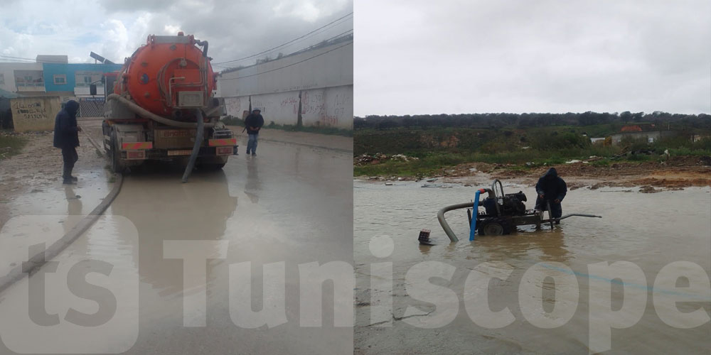 بلدية رواد تتدخل لشفط مياه الأمطار وضمان انسيابية المرور 