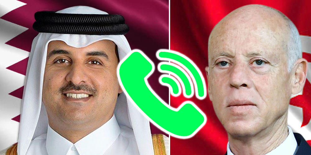Un appel téléphonique entre le président tunisien et l'émir du Qatar