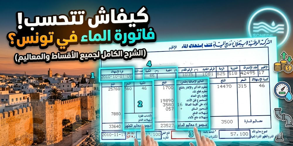 فاتورة الماء في تونس… أرقام تخلّيك تضيع!...كيفاش تتحسّب؟