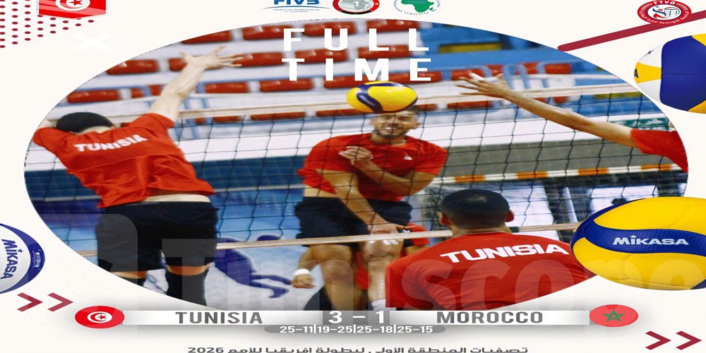 تونس تتصدر المنطقة الأولى وتتأهل إلى كأس إفريقيا للكرة الطائرة 