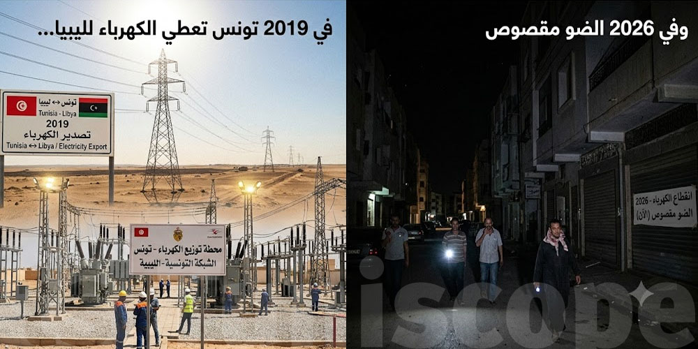 في 2019 تونس عطات الكهرباء لليبيا... وفي 2026 الضو مقصوص ليل و نهار؟
