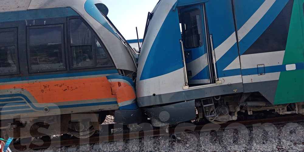 صور من حادث إصطدام قطارين بتونس العاصمة