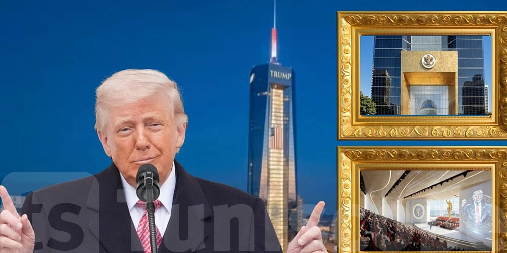 La bibliothèque dorée de Trump : 50 étages… avions, escaliers dorés et salle de danse