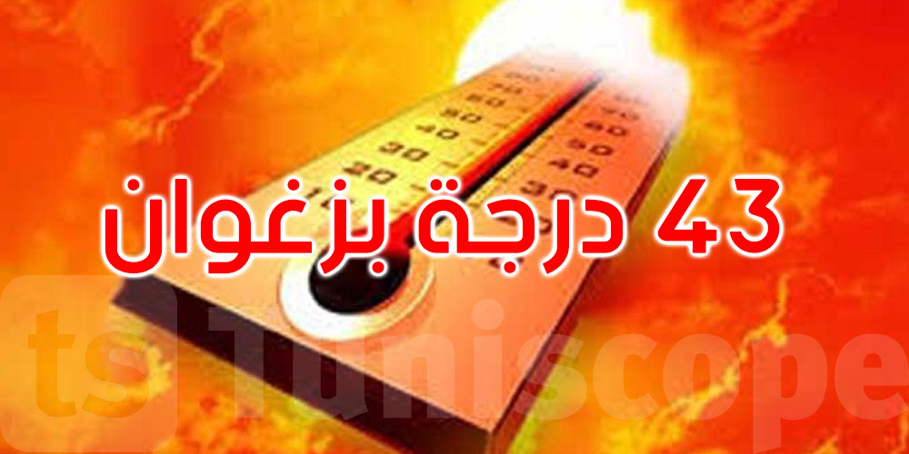  عاجل: درجات حرارة قياسية اليوم: 43 درجة بزغوان و42 بتونس والقيروان